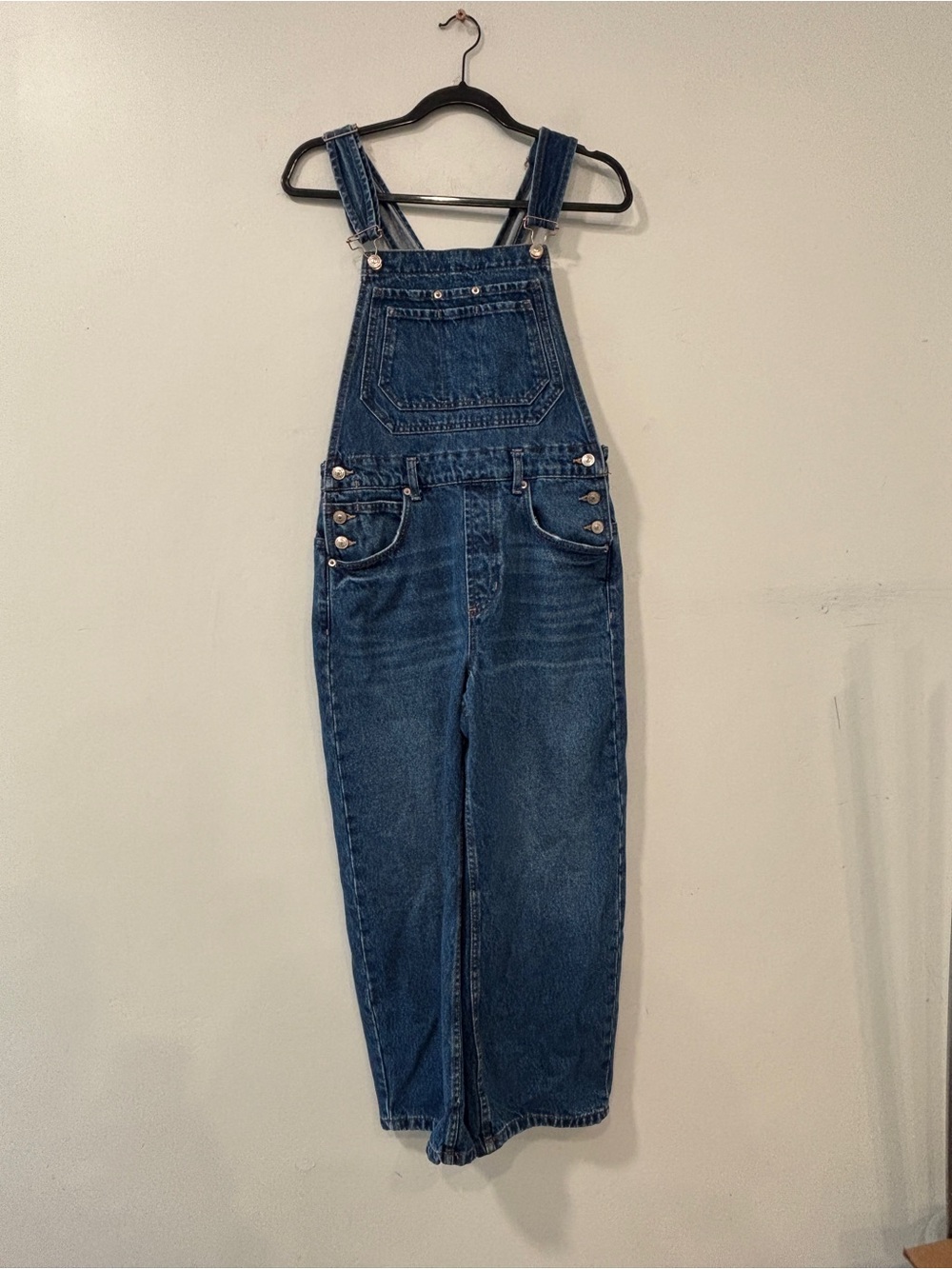 We The Free People Denim Deep Trance Overalls Reverie Jeans Women Size S Boho